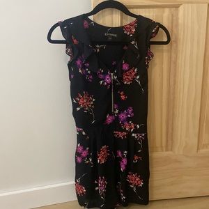 Express Black Floral Romper